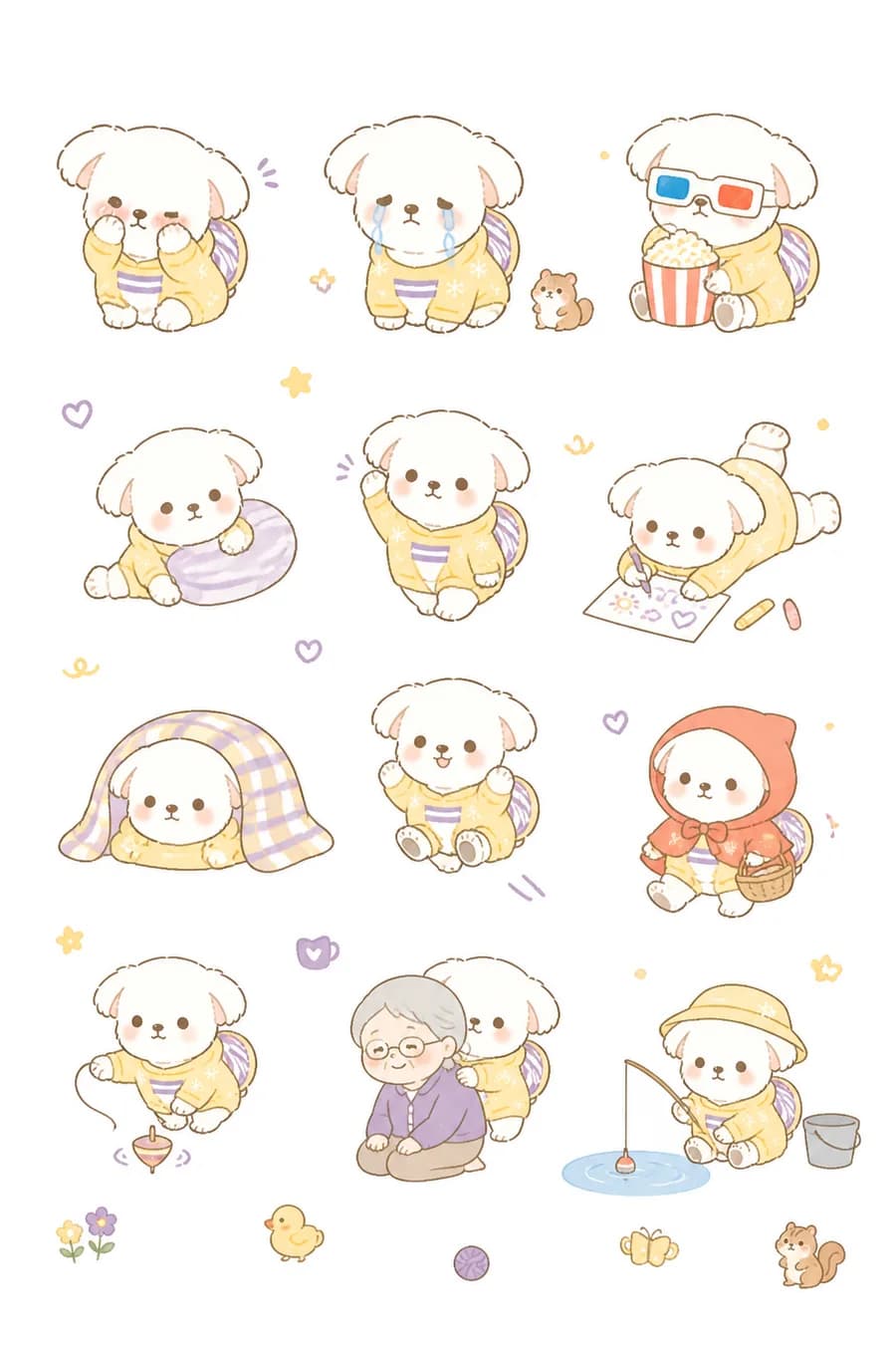 깔끔 화풍 스티커 시트
